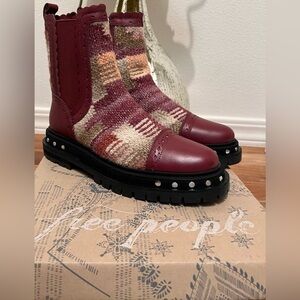 New In Box- Free People- Chelsea Tate Boot- Mulberry Mix- Size 8.5